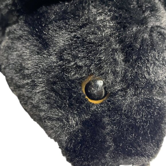 FAO Schwarz Black Panther Cat Floppy Plush 15” Laying Down Golden Eyes Soft - Picture 7 of 13